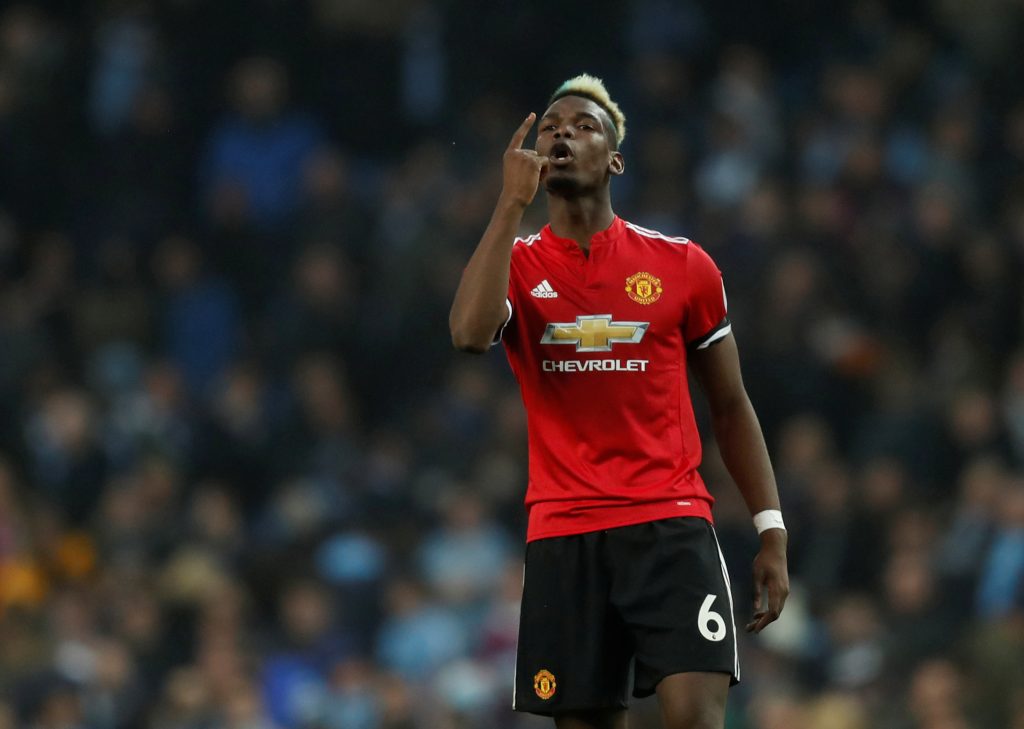Paul Pogba celebrates after the match.