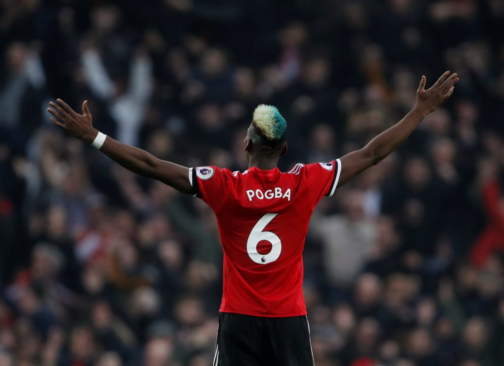 Manchester United's Paul Pogba celebrates.