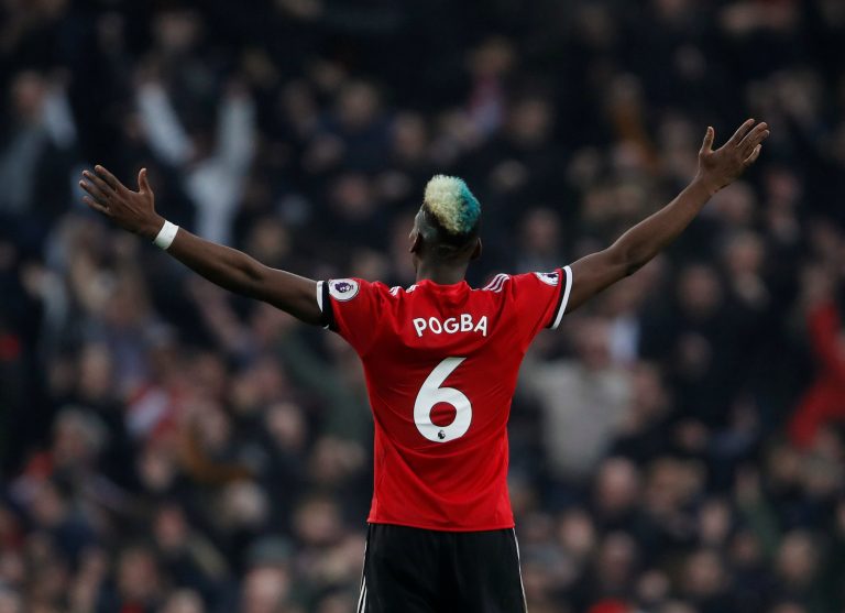 Manchester United's Paul Pogba celebrates.