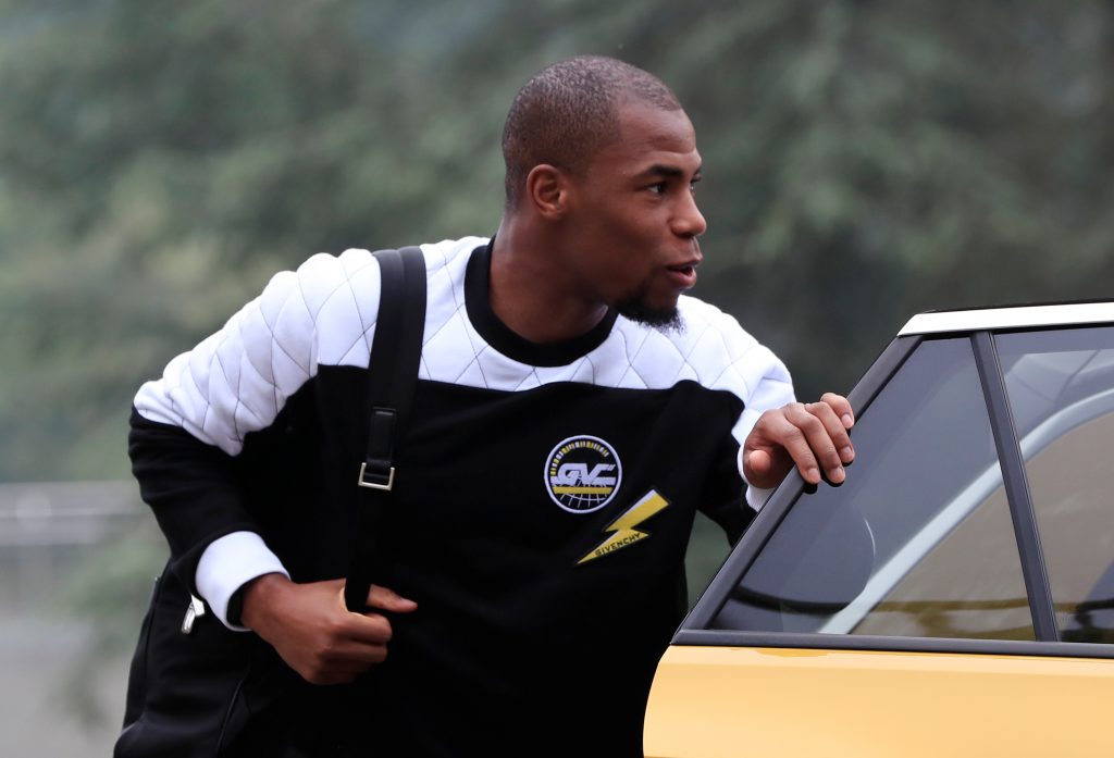 France's Djibril Sidibe arrives.