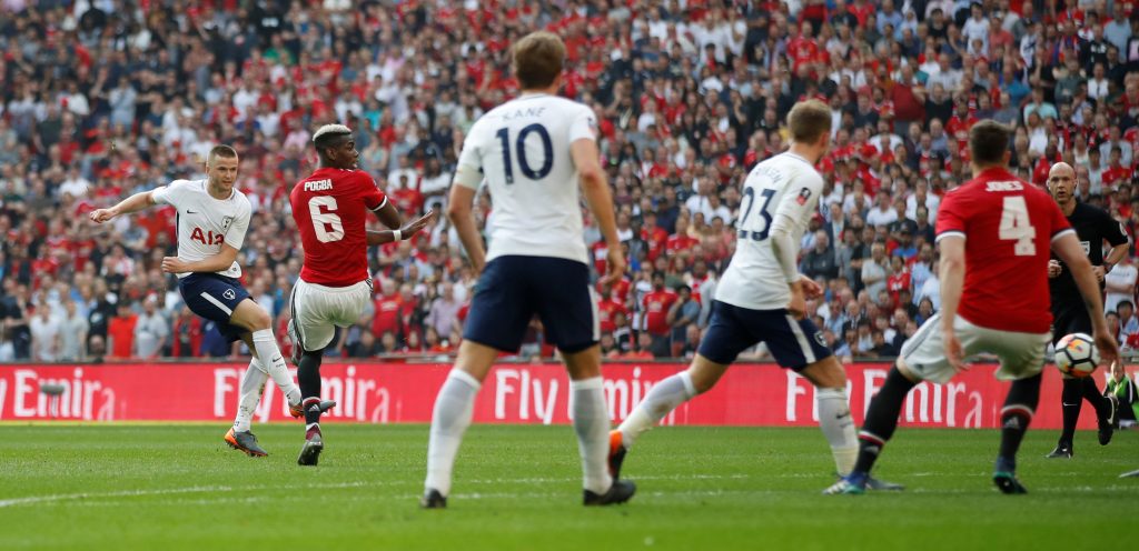 Tottenham's Eric Dier shoots at goal.