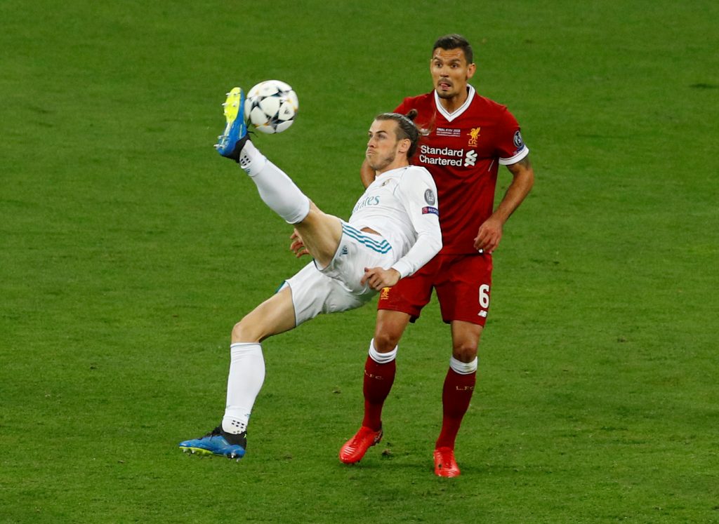 Real Madrid's Gareth Bale scores their second goal.