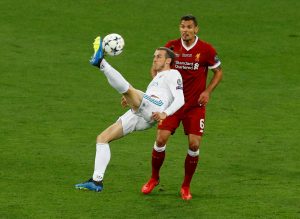 Real Madrid's Gareth Bale scores their second goal.