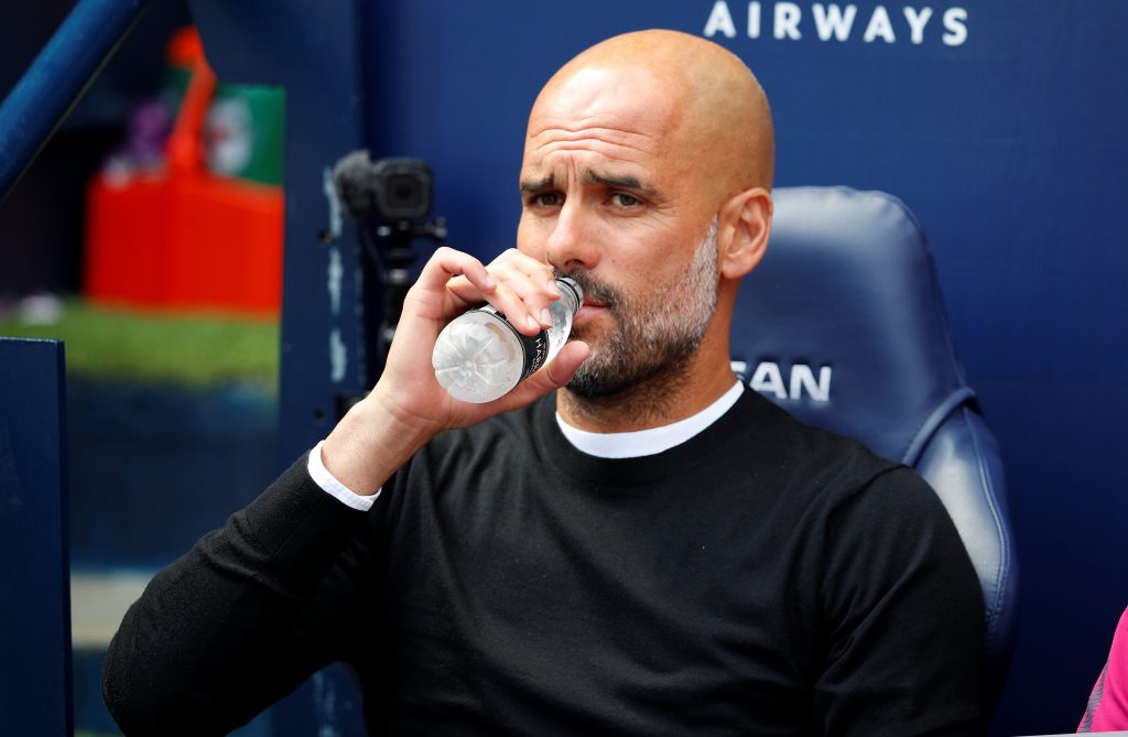 Manchester City manager Pep Guardiola before the match.