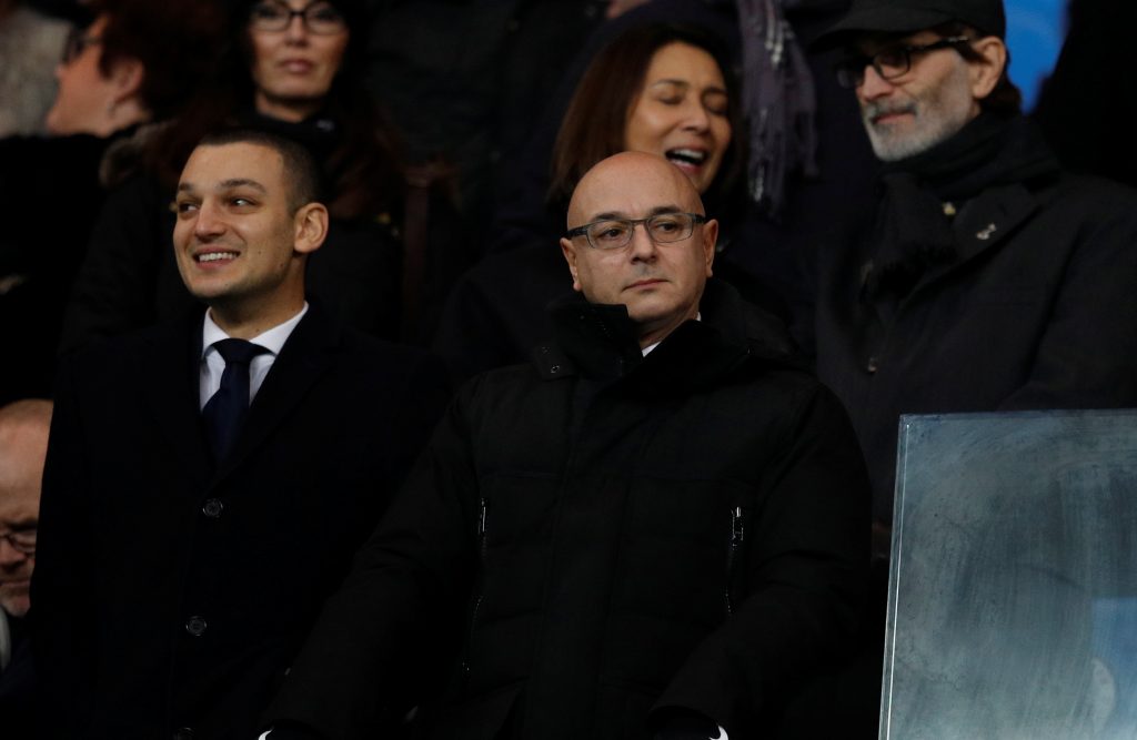 Tottenham chariman Daniel Levy in the stands before the match.