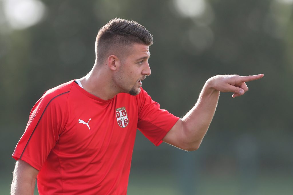 Serbia's Sergej Milinkovic-Savic during training.