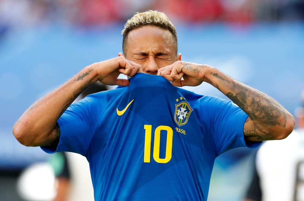 Brazil's Neymar looks dejected after missing a chance to score REUTERS/Carlos Garcia Rawlins.