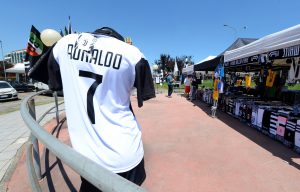 A Juventus' jersey with the name of Cristiano Ronaldo.