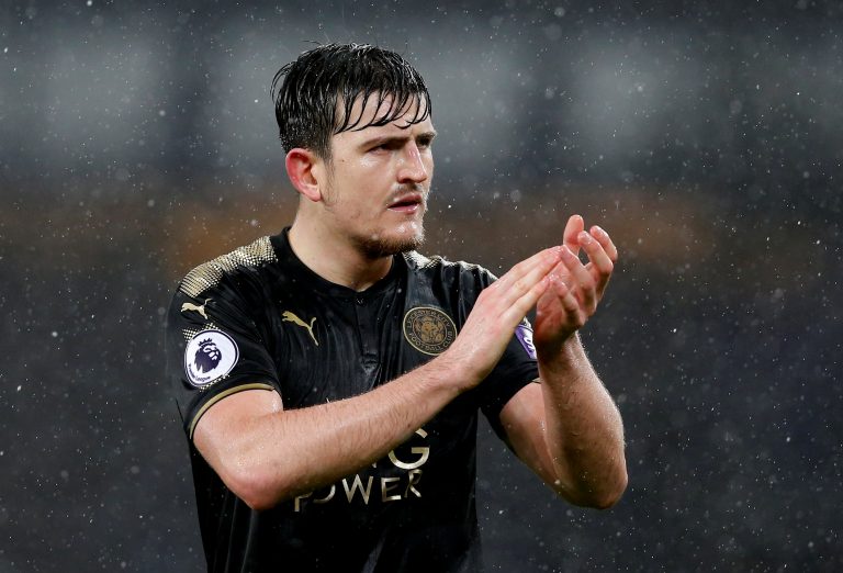 Leicester City's Harry Maguire looks dejected after the match.