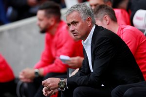 Manchester United manager Jose Mourinho before the match.