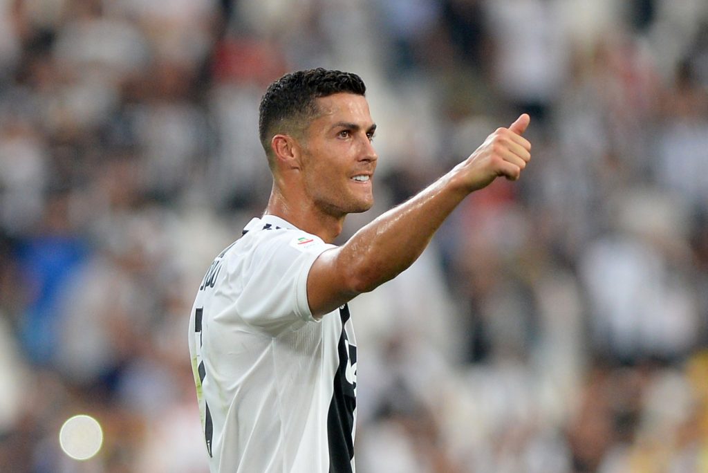 Juventus' Cristiano Ronaldo reacts after the match.