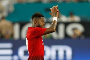 Manchester United's Fred applauds fans after the match.