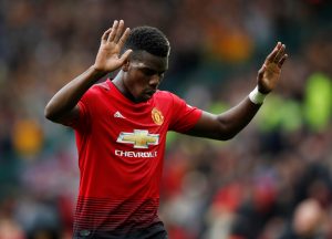 Manchester United's Paul Pogba reacts after the match.