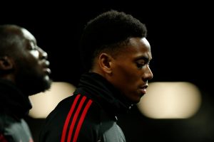 Manchester United's Anthony Martial during the warm up before the match.