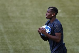 Manchester United's Paul Pogba during training.
