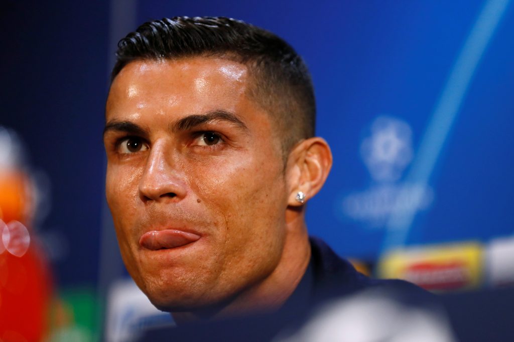 Juventus' Cristiano Ronaldo during the press conference.