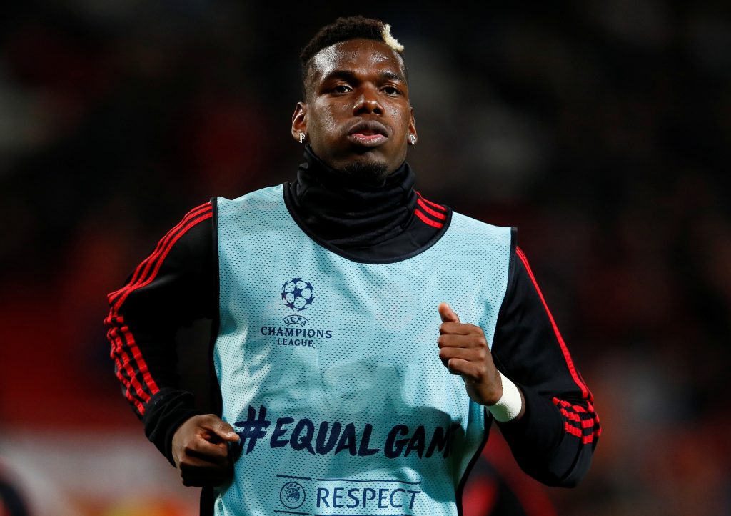 Manchester United's Paul Pogba during the warm up before the match.