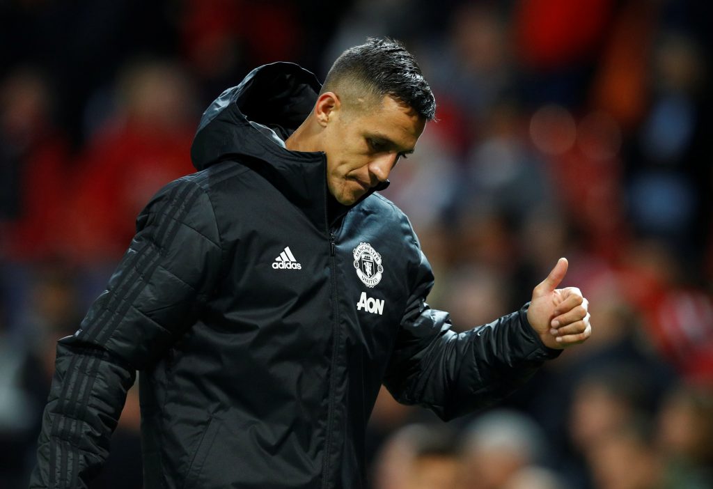 Manchester United's Alexis Sanchez reacts after the match.
