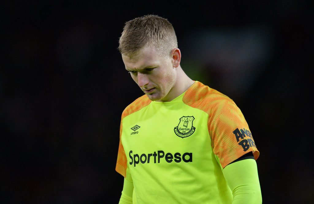 Everton's Jordan Pickford during the match.