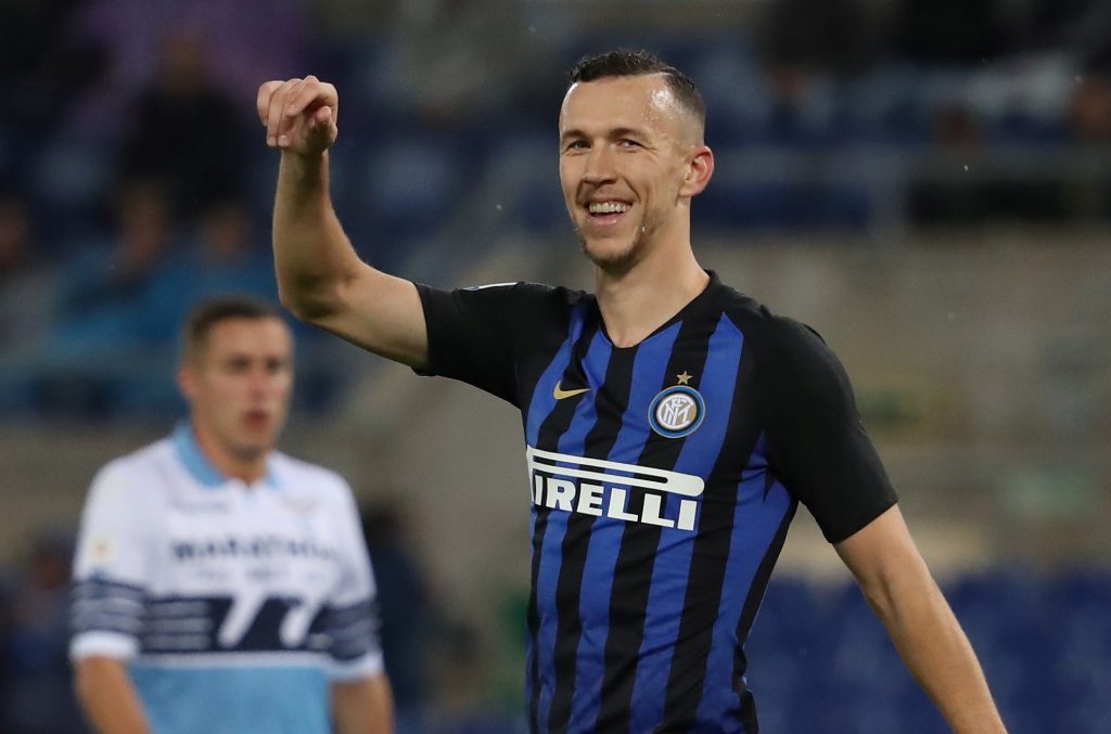 Inter Milan's Ivan Perisic reacts.