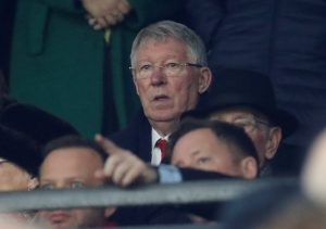 Sir Alex Ferguson in the stands before the match.