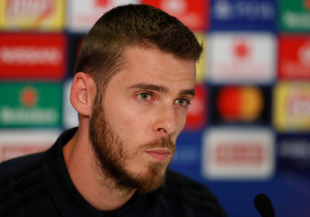 Manchester United's David de Gea during a press conference.