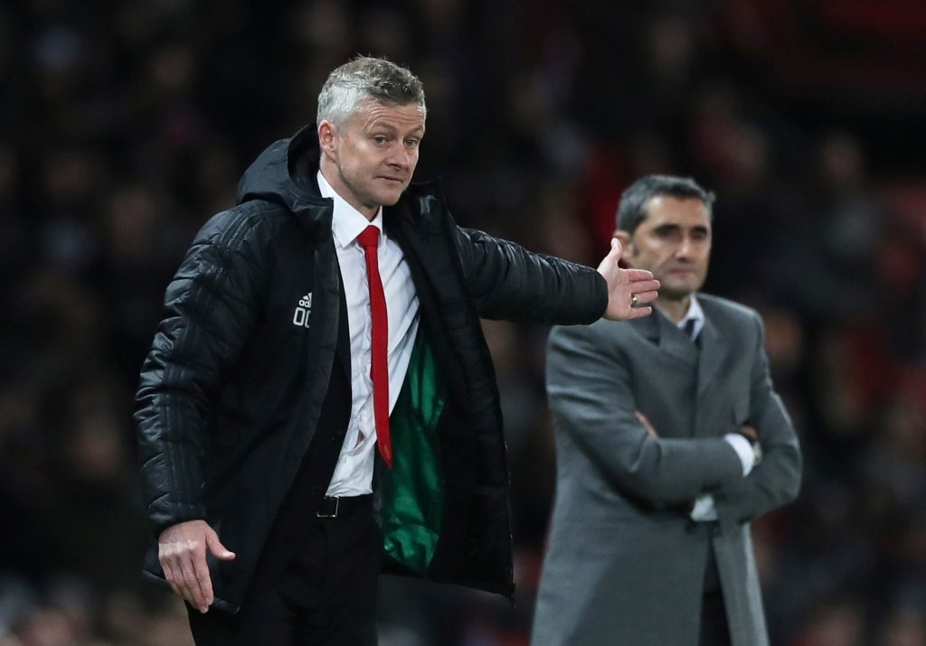 Manchester United manager Ole Gunnar Solskjaer and Barcelona coach Ernesto Valverde.