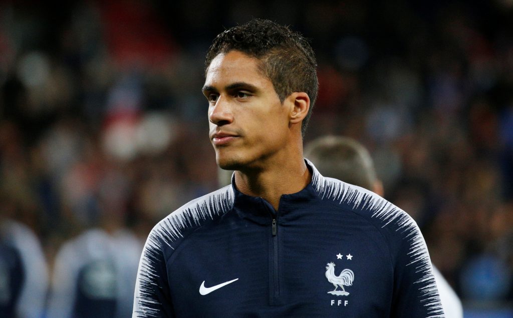 France's Raphael Varane during the warm up.