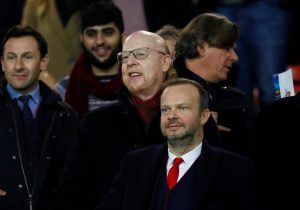 Manchester United co owner Avram Glazer and executive vice-chairman Ed Woodward in the stands before the match.