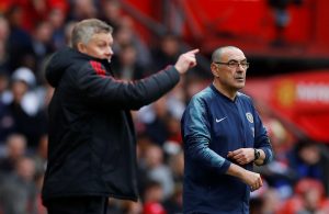 Man Utd manager Ole Gunnar Solskjaer and Chelsea manager Maurizio Sarri.