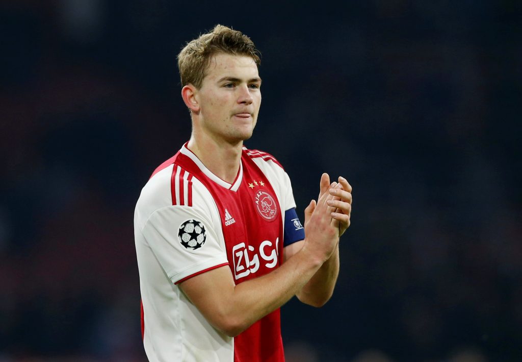 Ajax's Matthijs de Ligt looks dejected after the match.