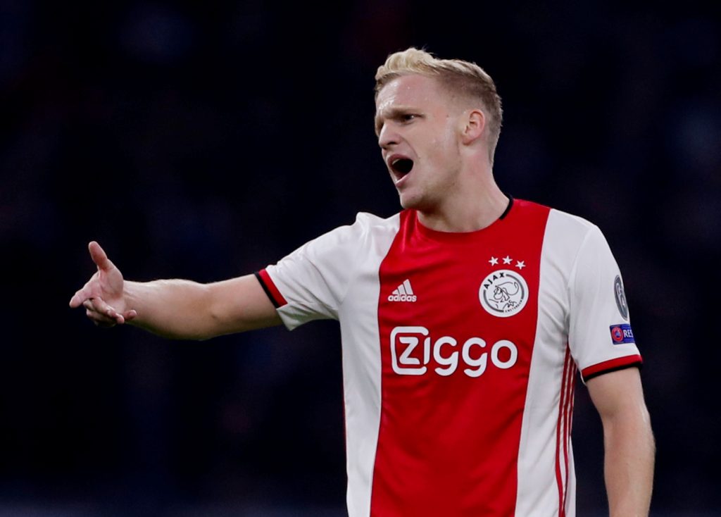 Ajax's Donny van de Beek reacts.