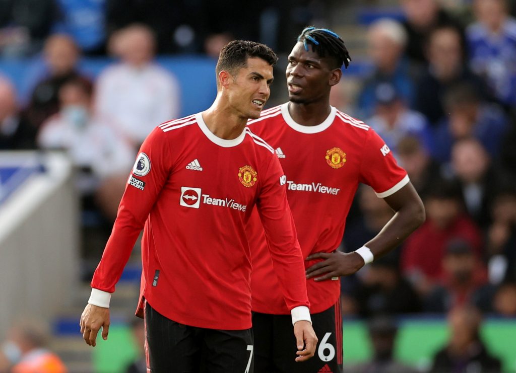 Manchester United's Cristiano Ronaldo with Paul Pogba.