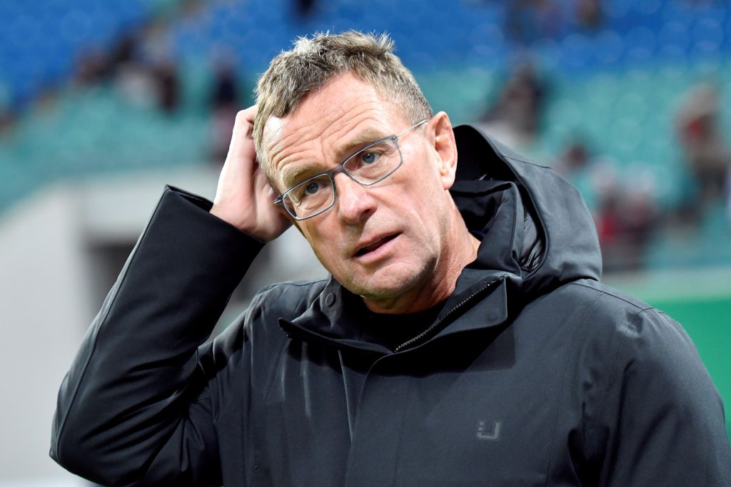 RB Leipzig coach Ralf Rangnick before the match.