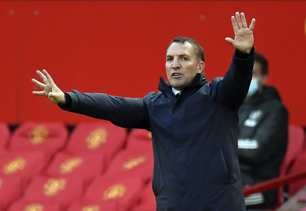 Leicester City manager Brendan Rodgers during the match.