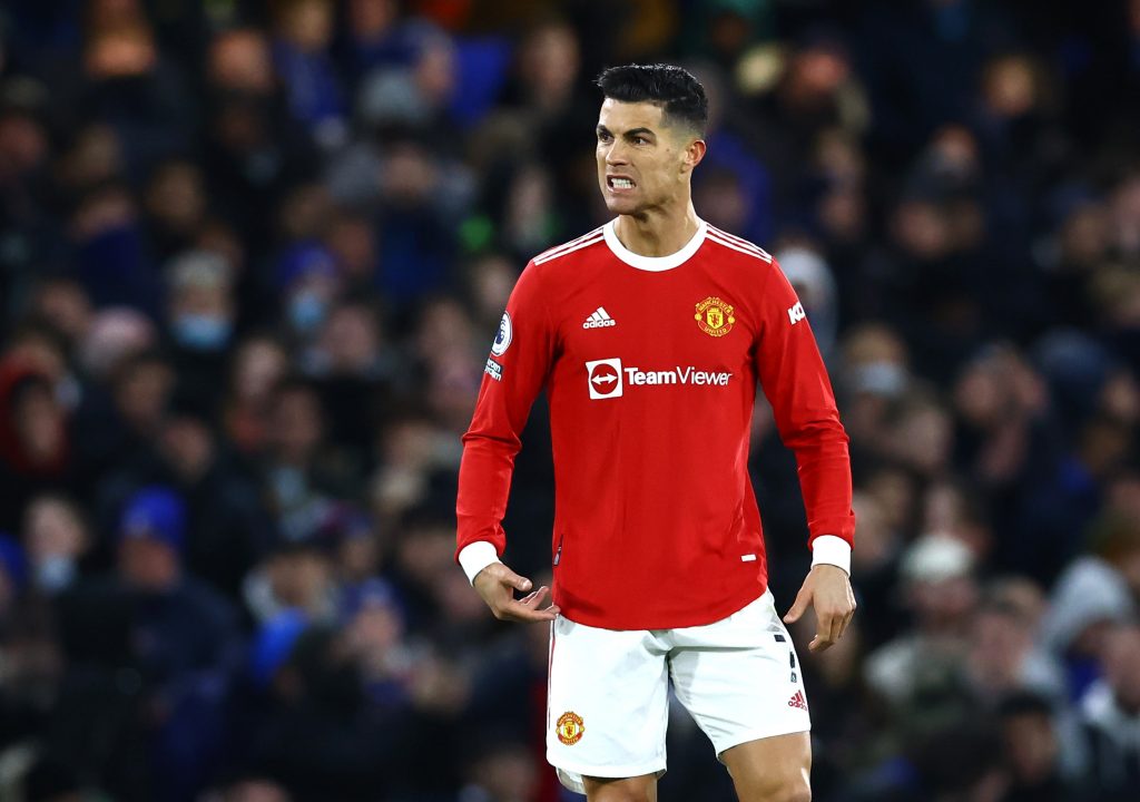 Manchester United's Cristiano Ronaldo reacts against Chelsea.