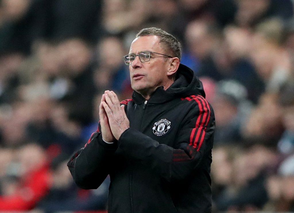 Man Utd interim manager Ralf Rangnick against Newcaslte United.