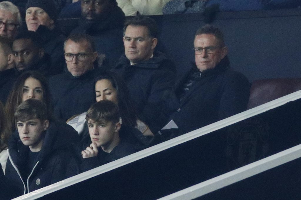 Manchester United interim manager Ralf Rangnick is seen inside the stadium during the match.