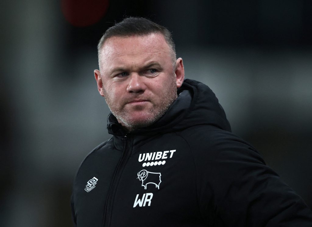 Derby County's coach Wayne Rooney.