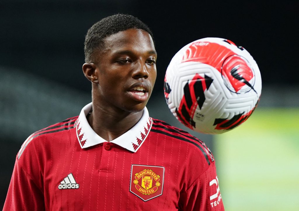 Manchester United's Tyrell Malacia in action.