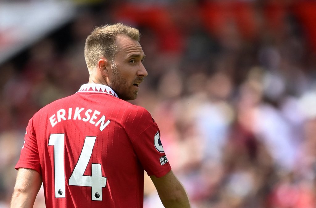 Manchester United's Christian Eriksen during the match.