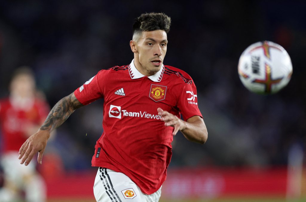 Manchester United's Lisandro Martinez in action.