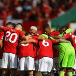 Manchester United players before the game against Nottingham Forest.