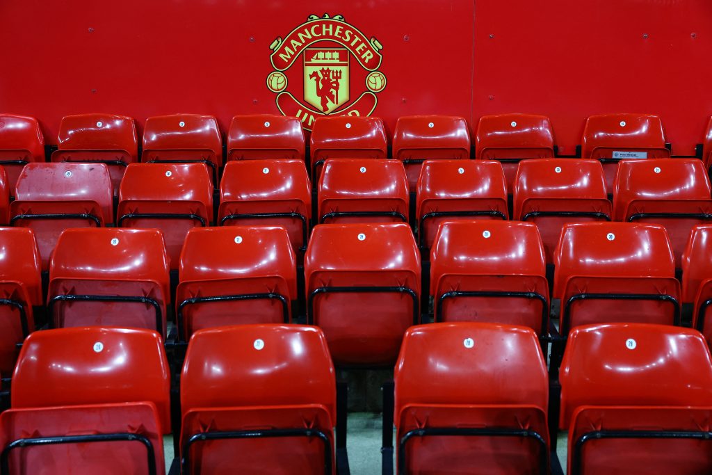 Seats at Old Trafford, the stadium of Manchester United.