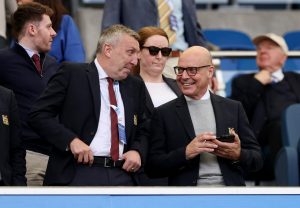Manchester United technical director Jason Wilcox with Dave Brailsford