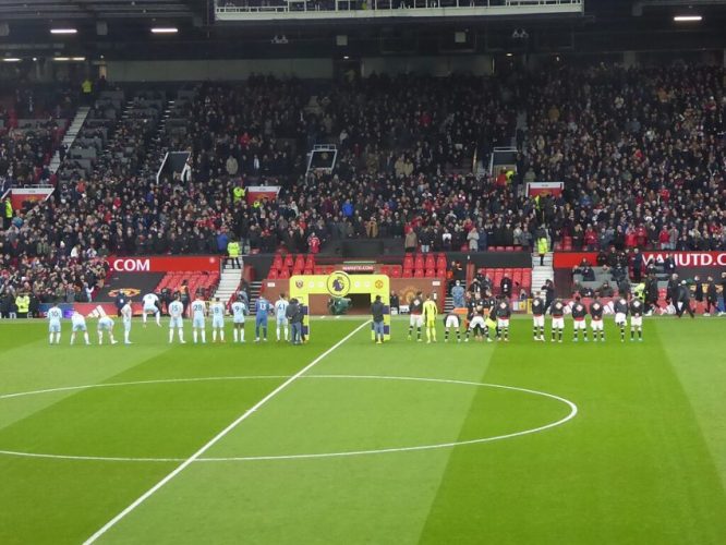 Manchester United players before the game